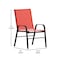 Flash Furniture Brazos 5 Pc Outdoor Patio Dining Set - 55in Tempered Glass Patio Tbl w/Umbrella Hole, 4 Red Chairs TLH-089REC-303CRD4-GG - alternate 2